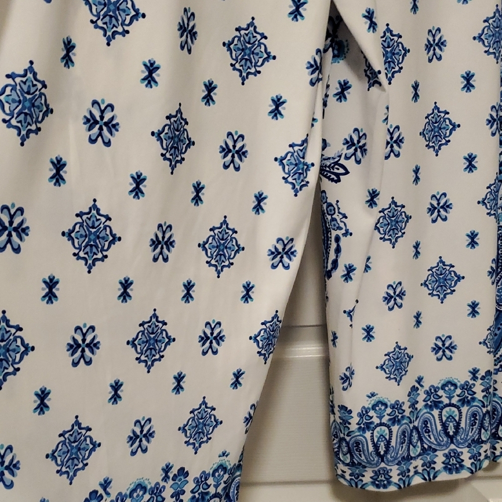 Vince Camuto Blue and White Maxi Wide Leg Jumpsuit - Picture 3 of 9